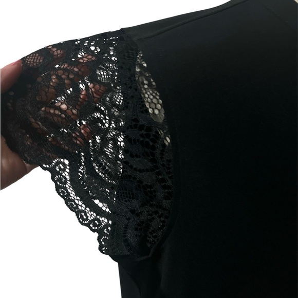 Torrid Black Embellished Cap Sleeve Blouse - Picture 7 of 10